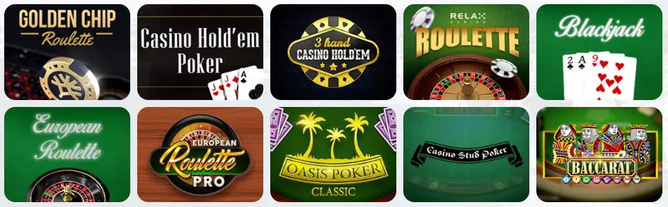 Jeux de table au Rouge Casino