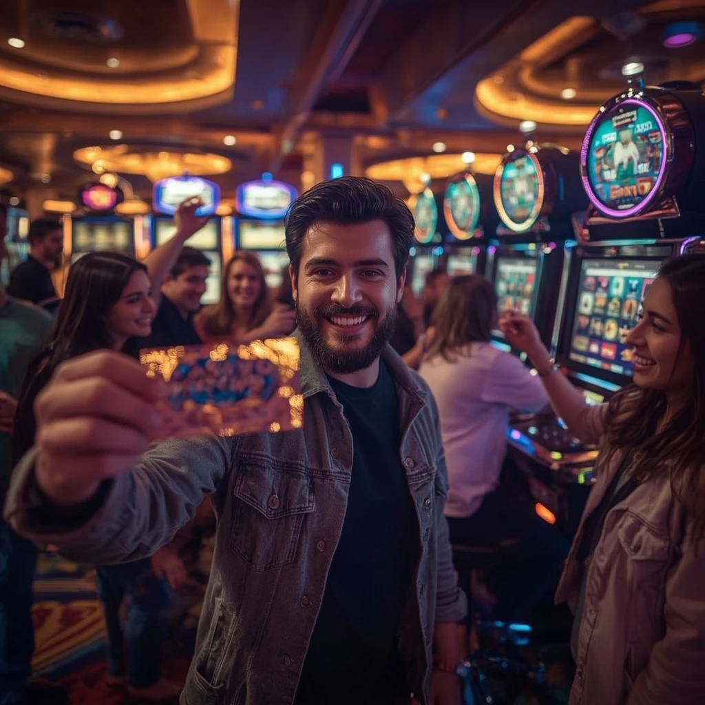 une personne tenant un bonus pour ROUGE CASINO