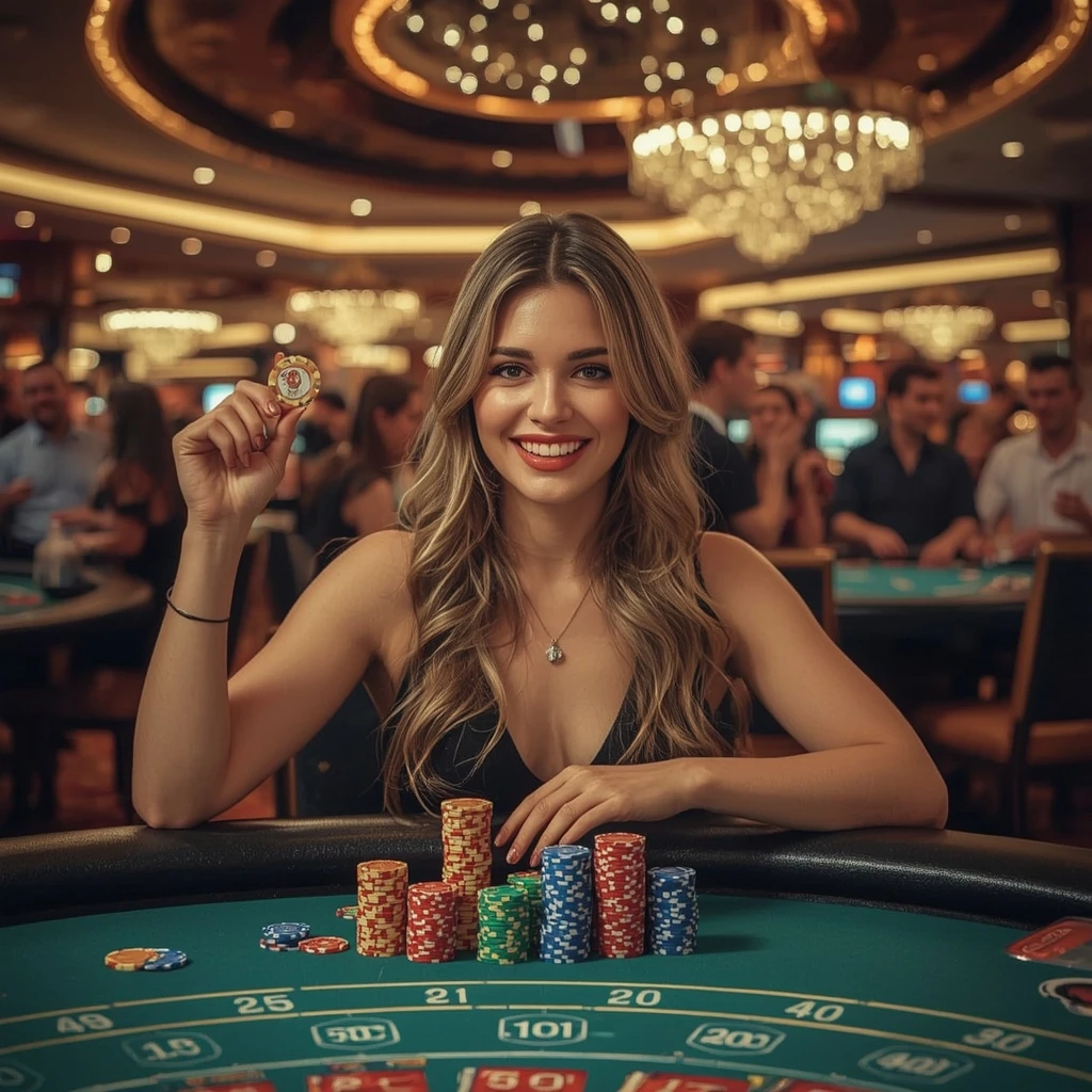 bonus dans les mains de l'homme au casino ROUGE CASINO