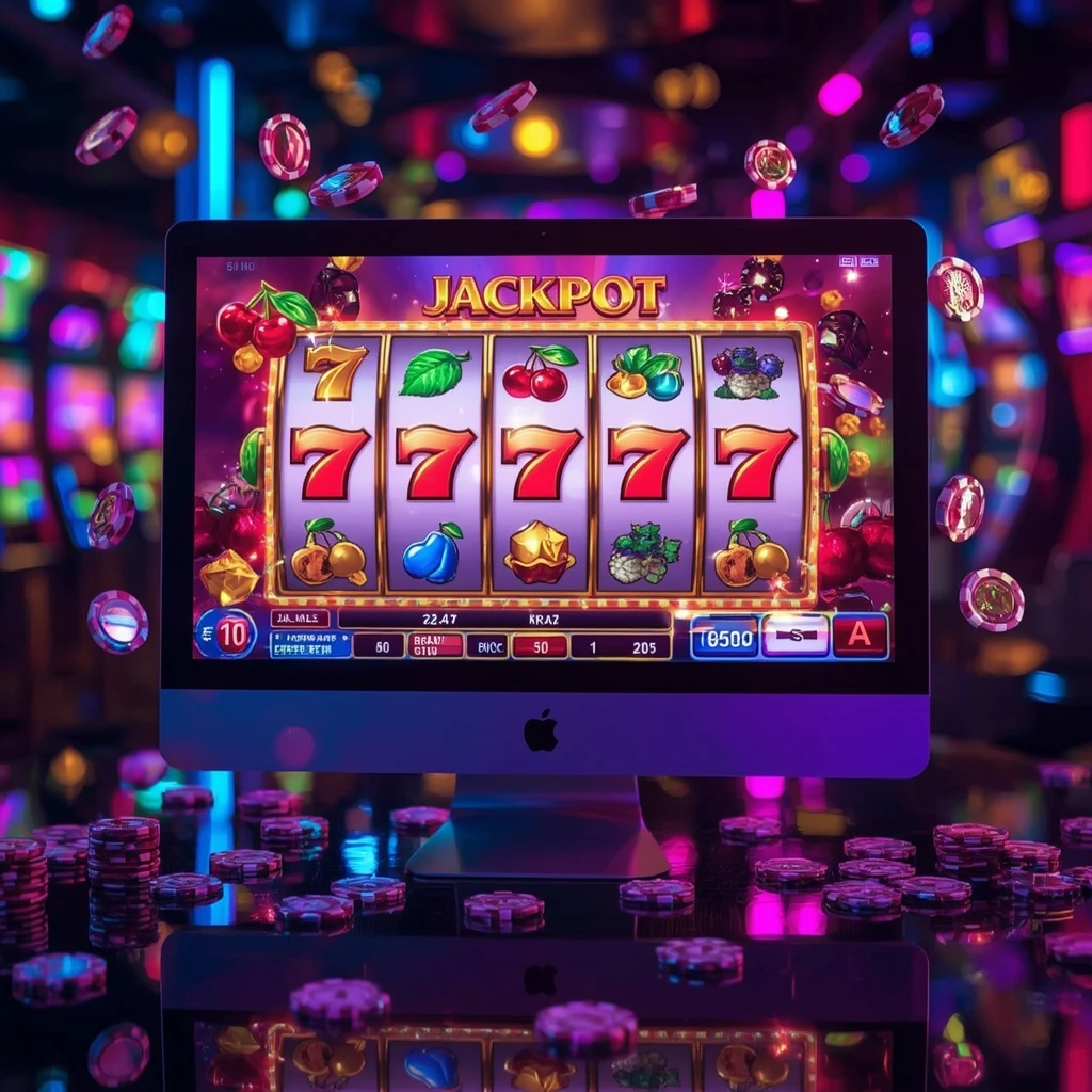 slots sur le moniteur ROUGE CASINO