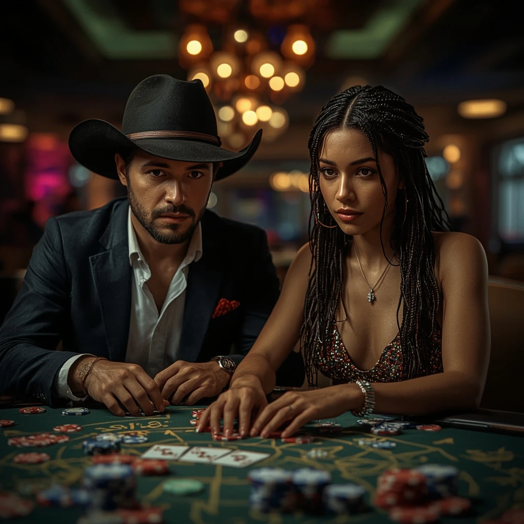 photo de deux joueurs de poker ROUGE CASINO