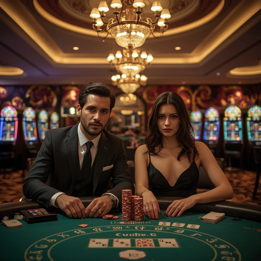 Deux joueurs de poker dans un ROUGE CASINO